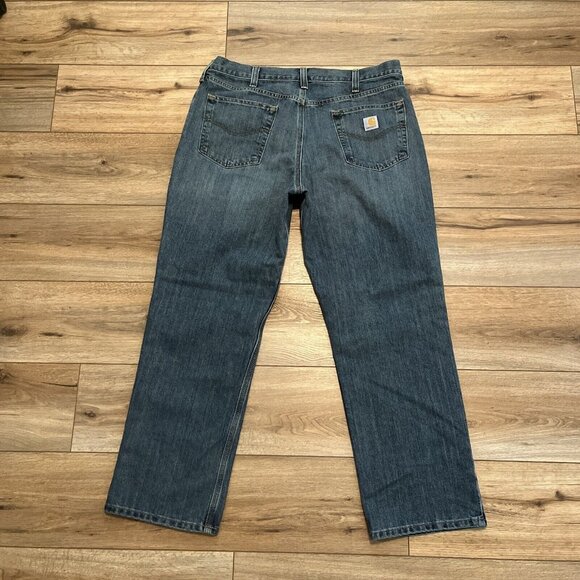 Men's Carhartt Relaxed Fit Denim Jeans 38x30 Blue Modern Work Casual 101483-980 - Picture 9 of 11